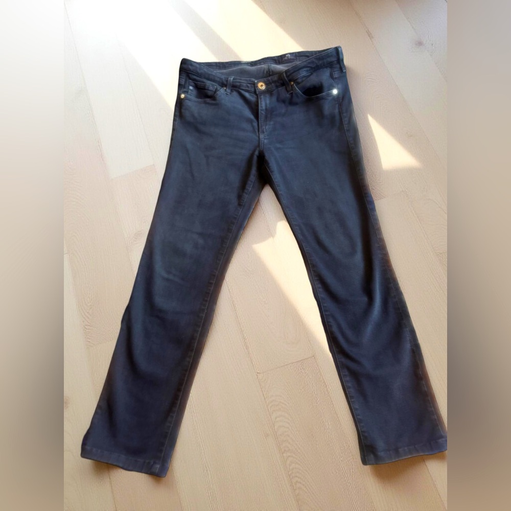AG The Stilt Cigarette Jeans Black Denim Womens Size 30
